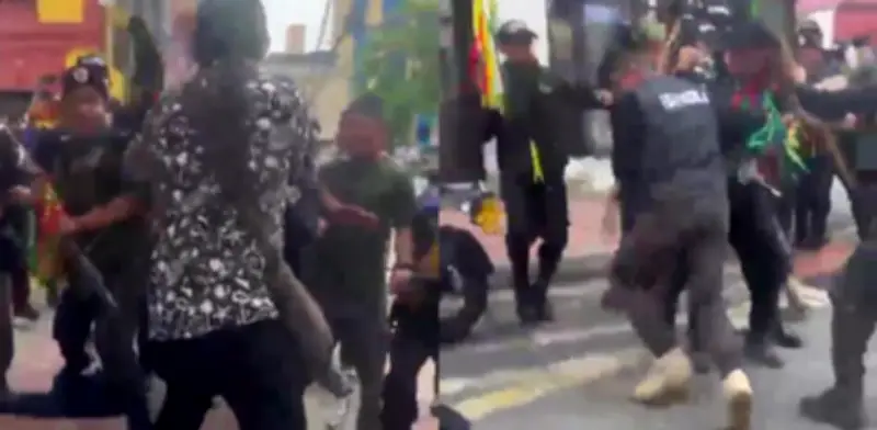 Video muestra agresión de minga indígena contra periodista en campaña política de Villavicencio