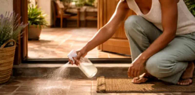 Vinagre en la entrada del hogar: un ritual natural para repeler insectos y limpiar energías