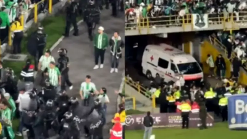 Violencia en El Campín: Hinchas de Nacional se enfrentan en tribunas durante partido contra Santa Fe