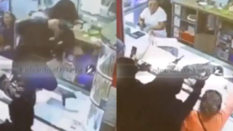 Violento asalto a joyería en San Andresito de Bogotá captado por cámaras de seguridad