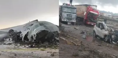 Avión militar boliviano se estrella en carretera cerca de aeropuerto de El Alto