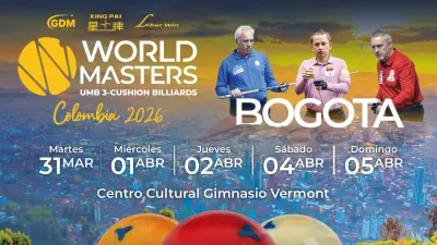 Bogotá será sede del World Masters Colombia 2026 con premios récord en billar a tres bandas