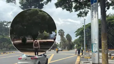 Cali: Cierran Avenida Pasoancho con Calle 100 cerca de Univalle por presencia de encapuchados