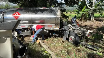 Camión cisterna sin frenos causa aparatoso accidente en vía Jamundí-Timba; conductor herido