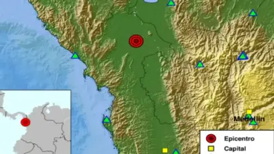Colombia registra ocho temblores en un solo día con magnitudes entre 2.0 y 3.2