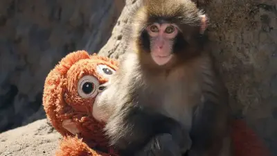 Conmovedor caso: mono pequeño se aferra a su madre de peluche tras perder a su progenitora