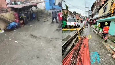 Inundaciones y crecientes súbitas en el Valle de Aburrá dejan dos lesionados por lluvias