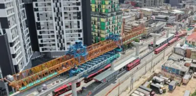 Metro de Bogotá acelera obras en avenida Caracas con vigas lanzadoras y estaciones en construcción