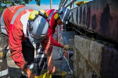 Sellaron huecos en puente de la NQS con calle 19 que usaban ladrones para esconderse