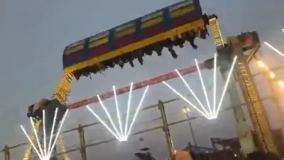 Tragedia en feria india: inspector policial muere al colapsar atracción mecánica