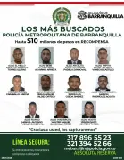Barranquilla despliega cartel de los más buscados con recompensas para capturar criminales