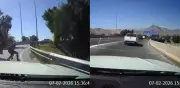 Pareja en Chile frustra intento de robo en autopista con arriesgada maniobra grabada en video