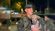 Soldado rescata perrita durante inundaciones en Córdoba y la adopta como parte de su familia