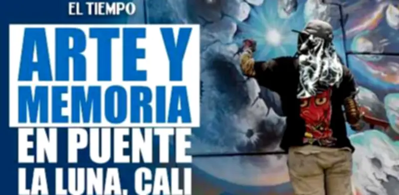 43 grafiteros transforman el puente de La Luna en Cali con mural gigante tras diálogo social