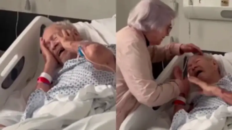 Abuelito murió en brazos de su esposa tras esperarla para despedirse