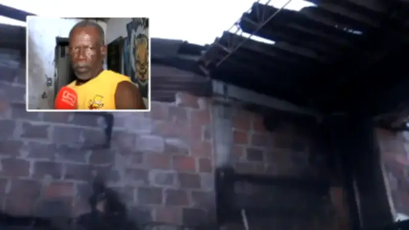 Abuelo heroico sufre quemaduras al rescatar a su nieto bebé de voraz incendio en Cali