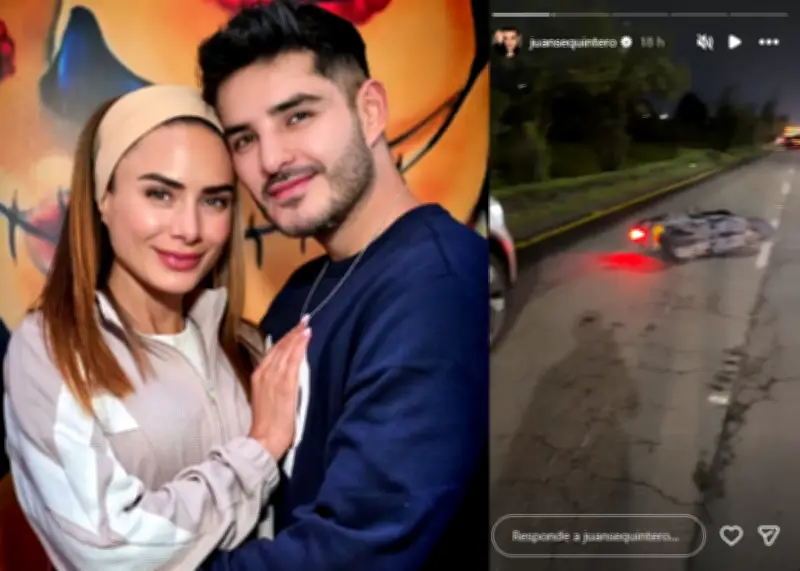 Accidente de tránsito involucra a actores Johanna Fadul y Juanse Quintero en Bogotá