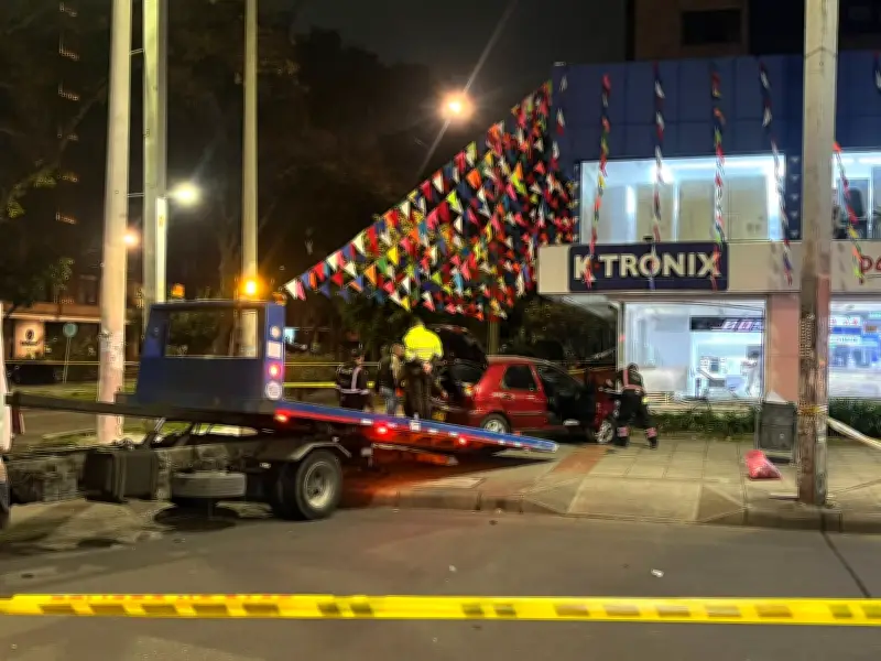 Accidente fatal en Bogotá: auto impacta local Ktronix dejando una mujer muerta y tres heridos