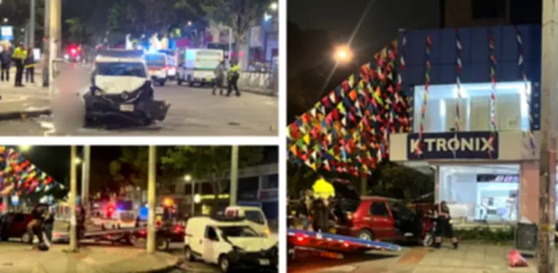 Accidente fatal en el norte de Bogotá: una mujer muerta y tres heridos tras choque e impacto contra local