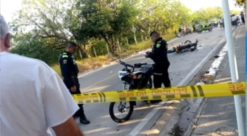 Accidente vial en Barranquilla deja un muerto y tres heridos tras choque de motocicletas