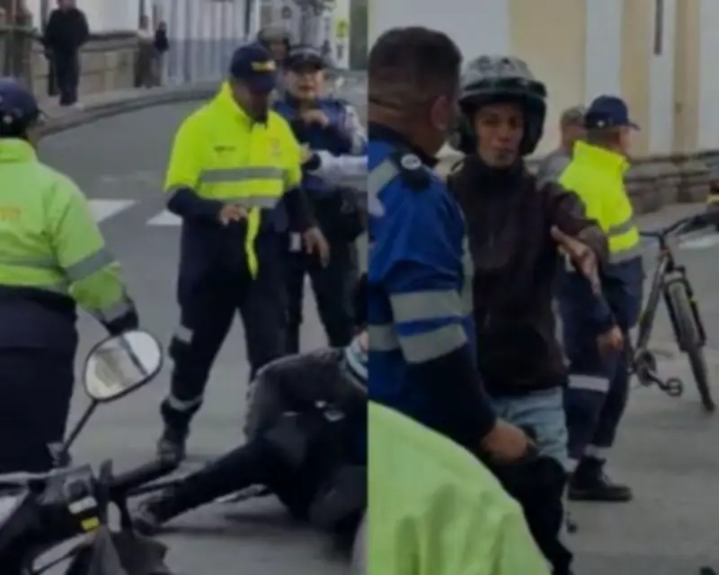 Agreden violentamente a agente de tránsito en centro histórico de Popayán durante control vehicular