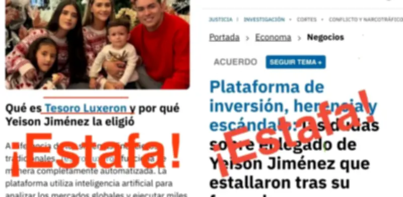 Alerta por estafa 'Tesoro Luxeron' que suplanta a EL TIEMPO y usa imagen de Yeison Jiménez