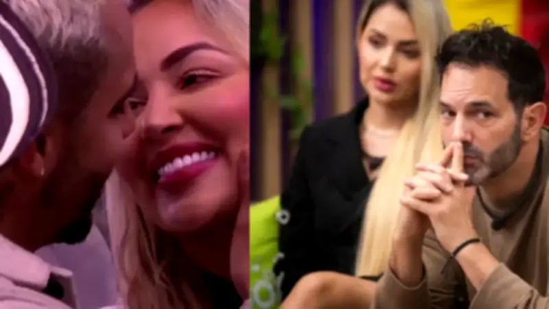 Andrés Altafulla besa a Yuli Ruiz en La Casa de los Famosos ante la mirada de Alejandro Estrada