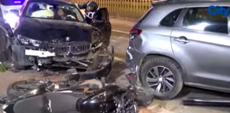 Aparatoso accidente múltiple en la avenida Caracas de Bogotá involucra cuatro vehículos