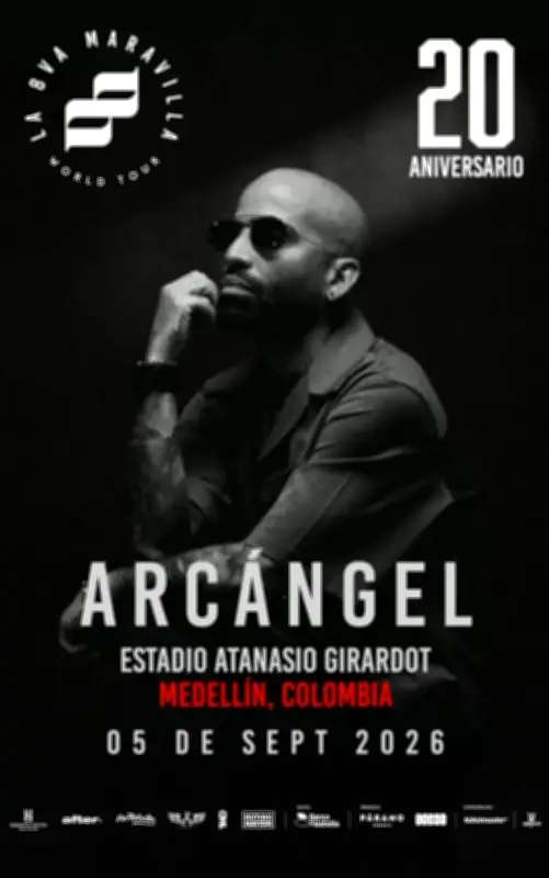 Arcángel confirma concierto en Medellín para 2026 como parte de su gira mundial