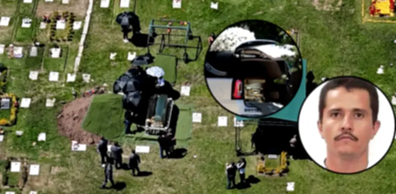 Así fue el lujoso funeral de 'El Mencho' en México: ataúd dorado, flores y despliegue militar