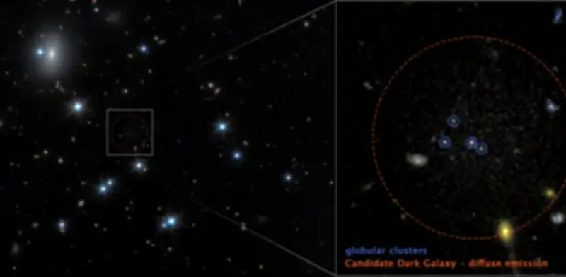 Astrónomos hallan galaxia casi invisible con 99,9% de materia oscura usando telescopio Hubble