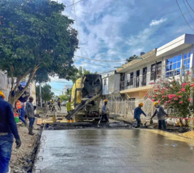Avanzan obras en calle San Luis de Escallón Villa para mejorar movilidad en Cartagena