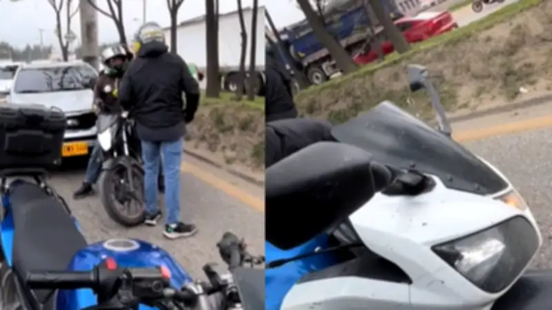 Bogotá: Jóvenes quitan llaves a motociclista agresivo en viral de TikTok
