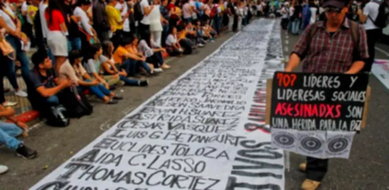 Cada dos días asesinan a un líder social en Colombia; Antioquia lidera las estadísticas