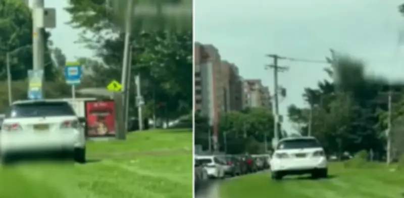 Camioneta blanca circula por andén en Suba para evadir trancón: alcalde Galán confirma sanción