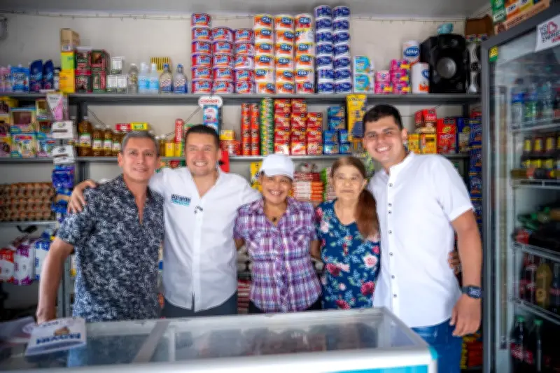 Candidato Edwin Ballesteros propone 'Ley del Negocio de Barrio' para proteger pequeños comerciantes en Santander
