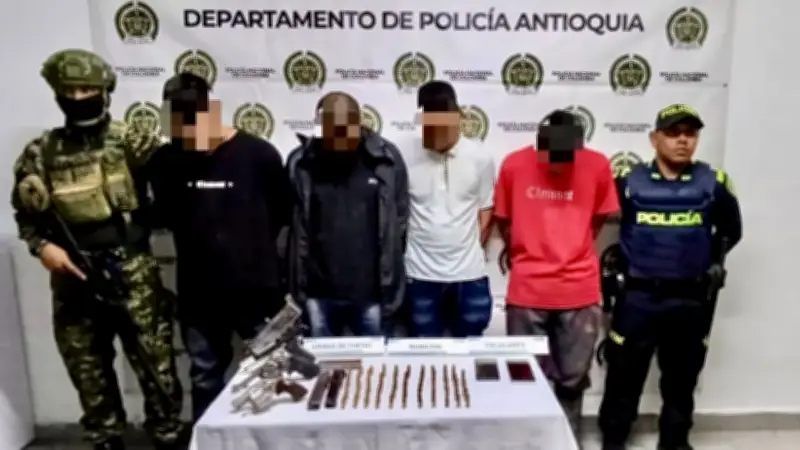 Capturan a cuatro miembros del Clan del Golfo en Andes, Antioquia; incautan subametralladora RG10