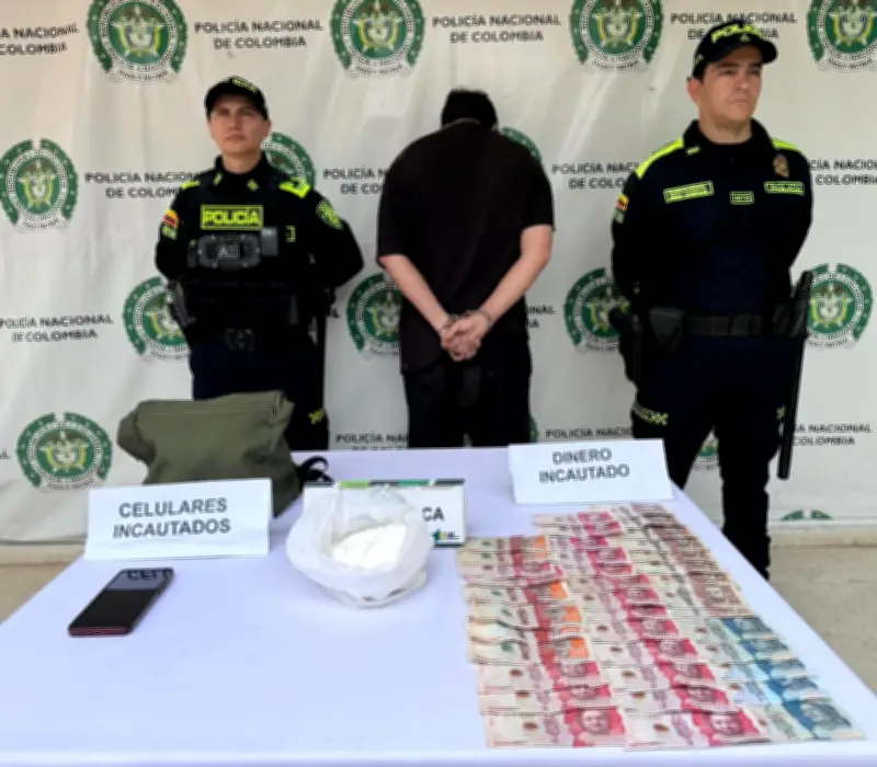 Capturan a hombre con 315 gramos de cocaína en operativo policial en Bucaramanga