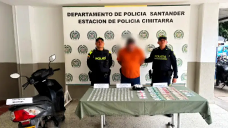 Capturan a hombre con más de 500 dosis de droga en motocicleta en Santander