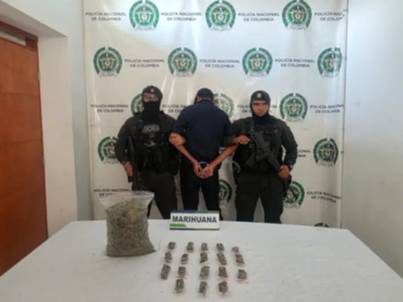 Capturan a hombre con más de un kilo de marihuana en barrio Gaitán de Bucaramanga