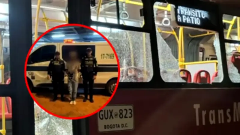 Capturan a hombre que atacaba buses de TransMilenio con piedras si pasajeros no le daban dinero