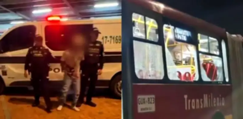 Capturan a hombre que rompió ventanas de TransMilenio tras negativa de monedas; pasajero resultó herido