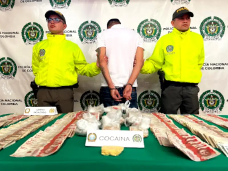 Capturan a presunto financista de 'Los del Sur' en Piedecuesta con drogas y dinero incautado