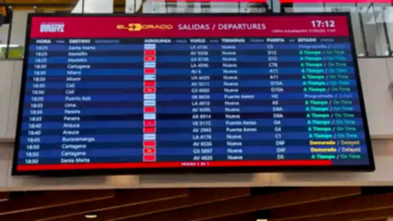 Centro comercial en Bogotá instala pantallas de infovuelos para viajeros