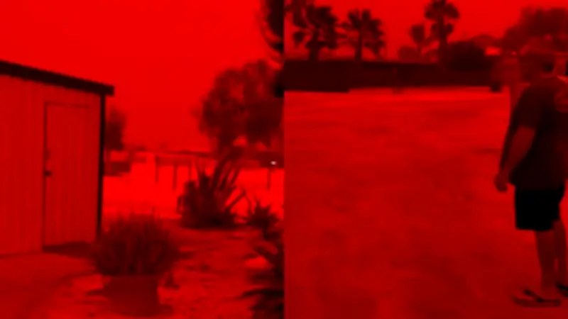 Cielo rojo en Australia: El impactante fenómeno tras el ciclón Narelle