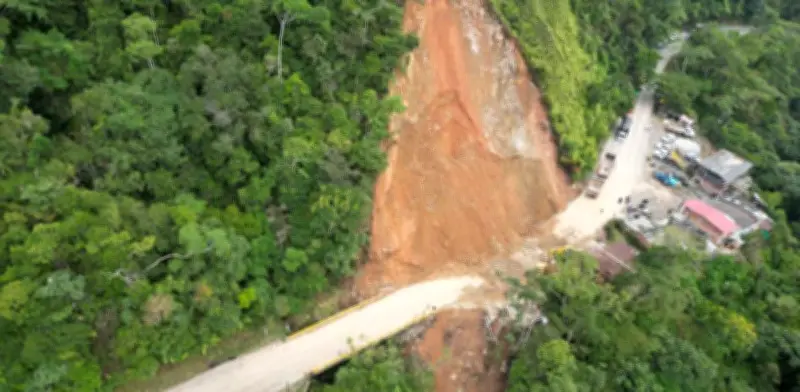 Cierre total persiste en vía Medellín-Bogotá por megaderrumbe: sin fecha de apertura