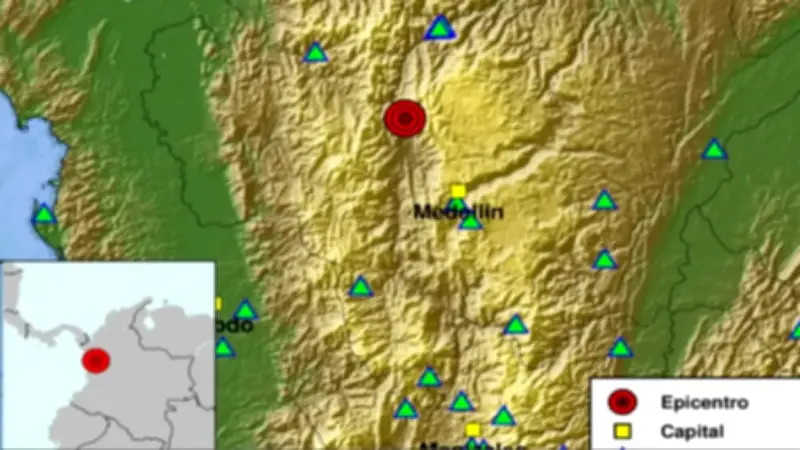 Colombia registra 11 sismos en un día con epicentros en Antioquia, Santander y Valle del Cauca