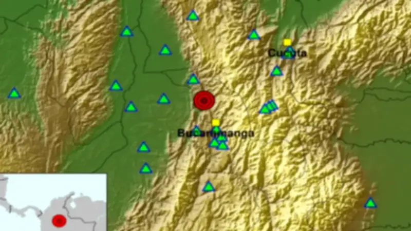 Colombia registra múltiples sismos este 26 de marzo de 2026, con epicentros en Santander y zona fronteriza