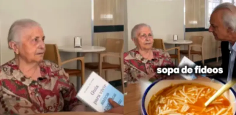 Conchi, a sus 101 años, revela su secreto de longevidad: la sopa de garbanzos y espinacas