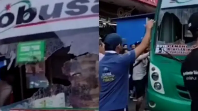 Conductor de bus agredido brutalmente en Soledad, Atlántico, tras colisión con motocicleta